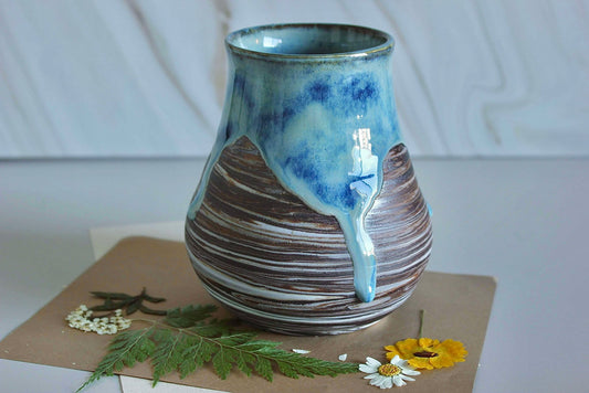 Sapphire Marbled Pot