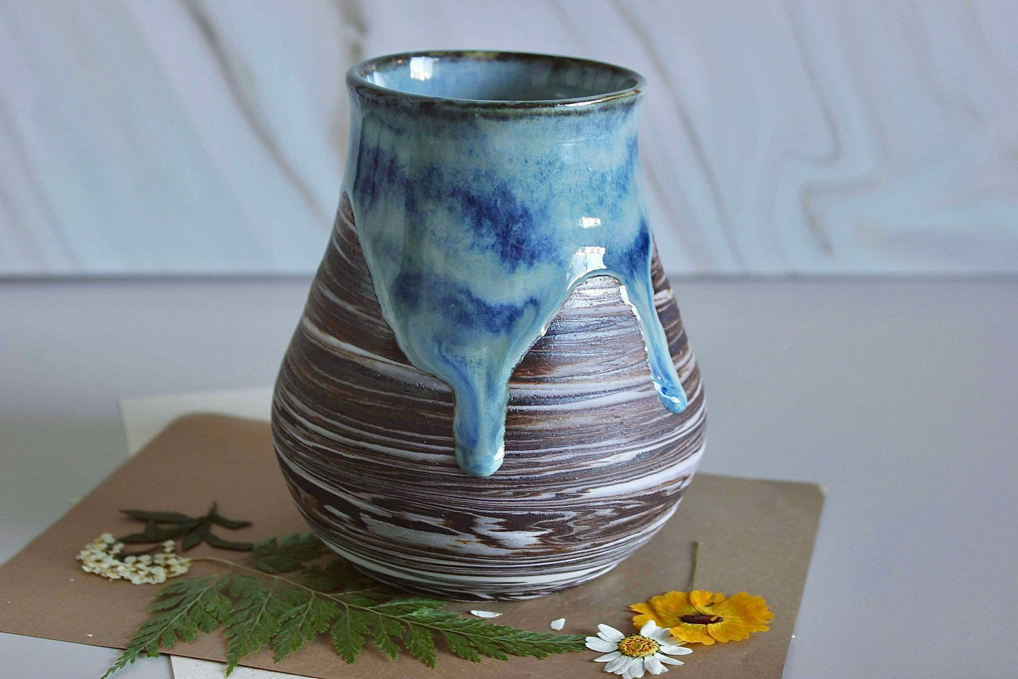 Sapphire Marbled Pot