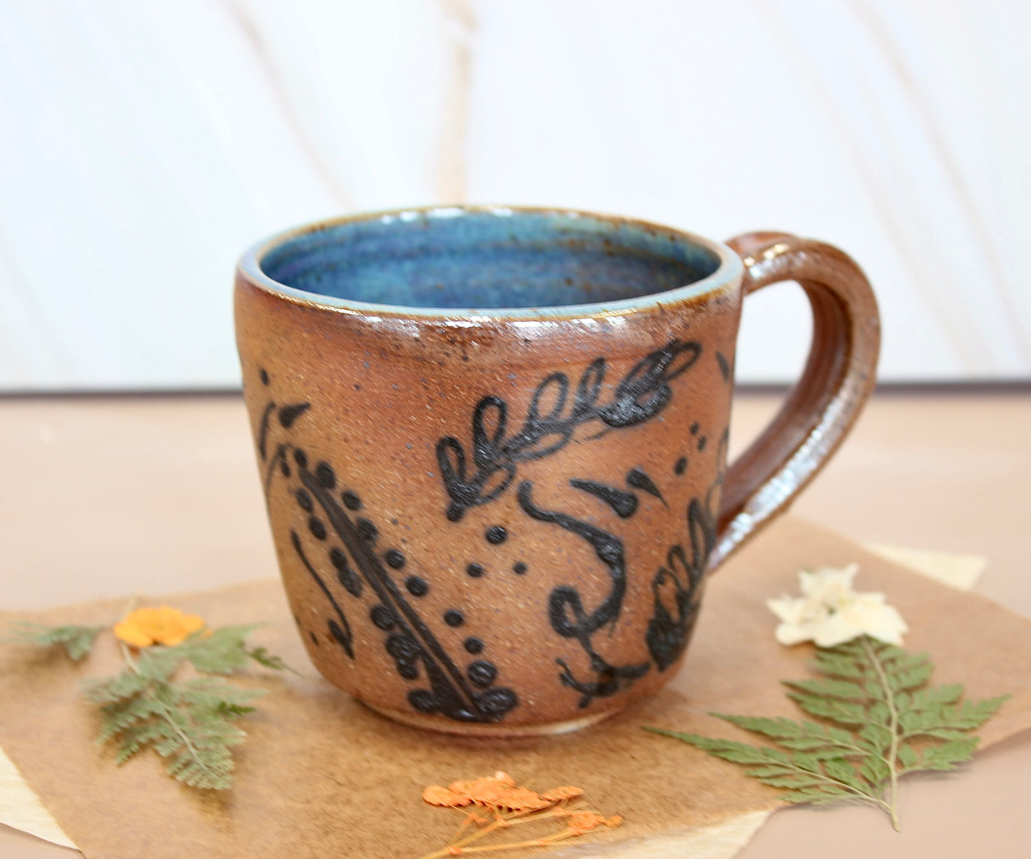 Soda-Fired Botanical Mug